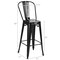 30 Inch Set of 4 High Back Stackable Metal Bar Stools with Removable Backrest and Footrest